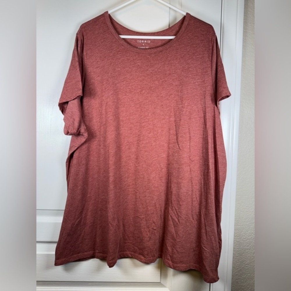 Torrid Heather Red/Orange Classic Scoop Neck Shirt Blouse Size 4/4X EUC #5942